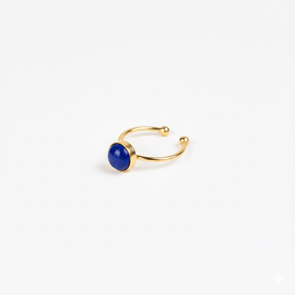 ODESSA Lapis Lazuli Minimalist Ring Gold
