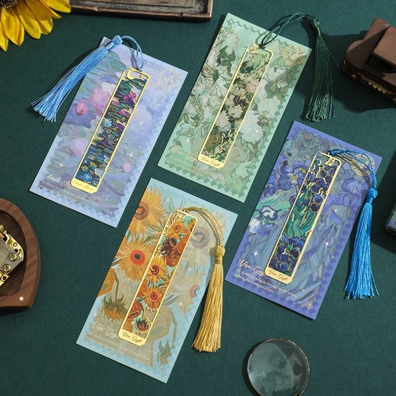 Vintage Floral Art Metal Bookmark Vincent Van Gogh Claude Monet