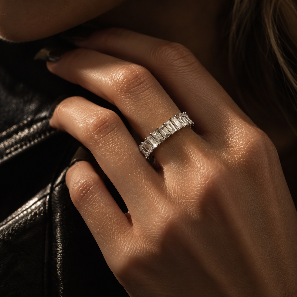 VERA Baguette Row Cubic Zirconia Ring Silver