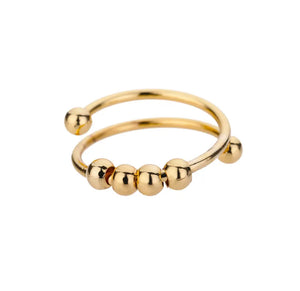 CALM Rotating Beads Anxiety Ring - Gold