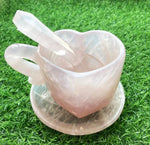 Load image into Gallery viewer, Rose Quartz Heart Tea Cup Set
