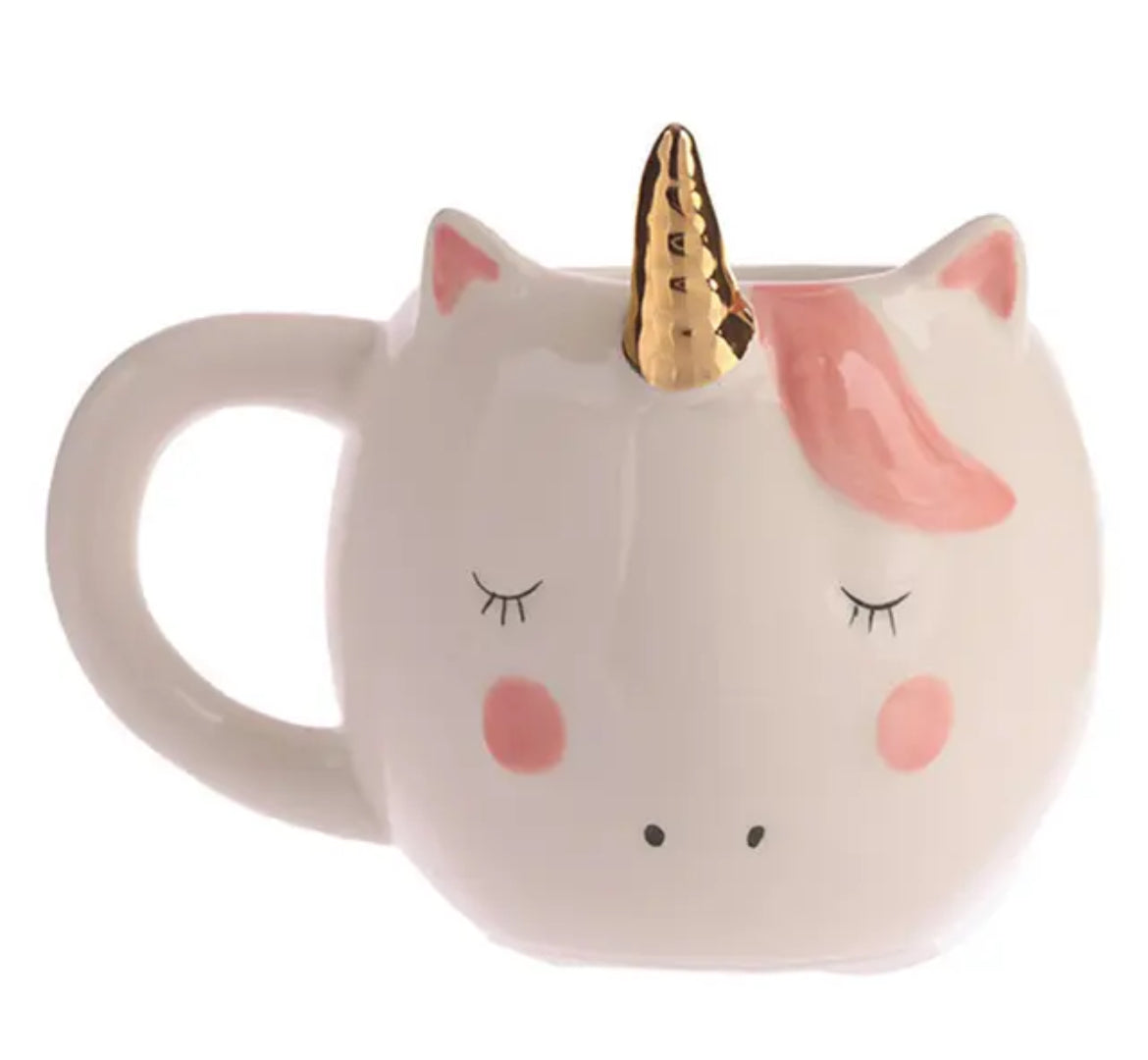 Unicorn Ceramic Mug White or Pink