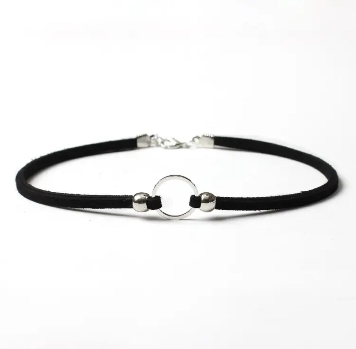Silver O Ring Choker Necklace