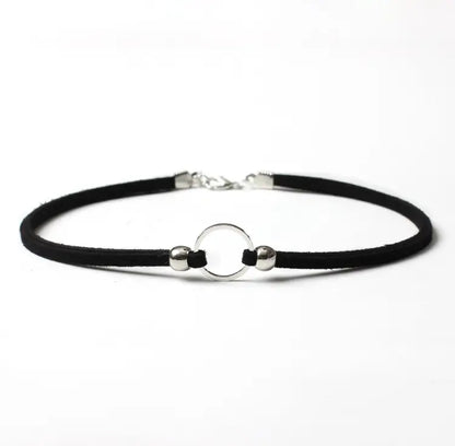 Silver O Ring Choker Necklace