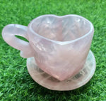 Charger l&#39;image dans la galerie, Ensemble de tasses à thé coeur en quartz rose
