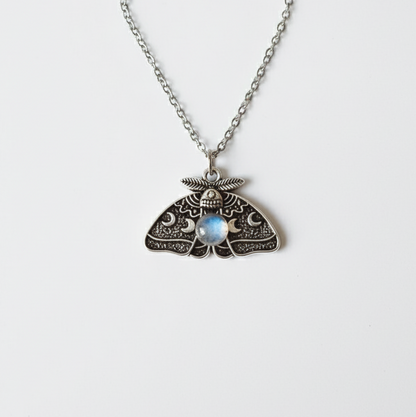 MOON MOTH Pendant Necklace Silver