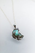 Load image into Gallery viewer, LUNA Labradorite Moon Pendant Necklace 925 Silver
