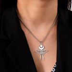 Load image into Gallery viewer, FAERIE Moon Moth Necklace Silver
