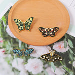 Load image into Gallery viewer, Luna Moths Brooch Pin Gold
