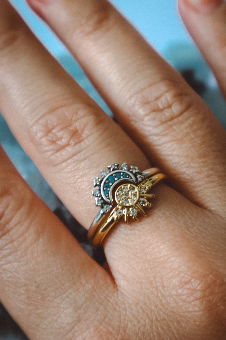 INFINITE Sun and Moon Rings - Gold 925 Silver