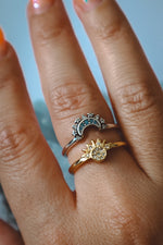 Load image into Gallery viewer, Sun and Moon Ring Set - Gold 925 Silver
