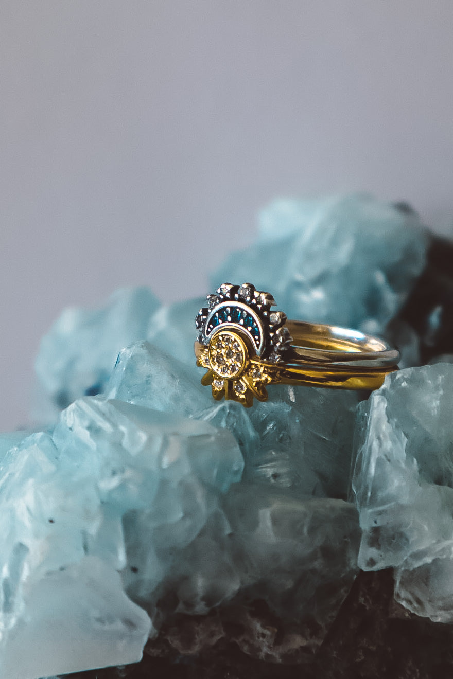 INFINITE Sun and Moon Rings - Gold 925 Silver