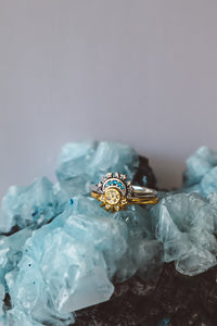 Sun and Moon Ring Set - Gold 925 Silver