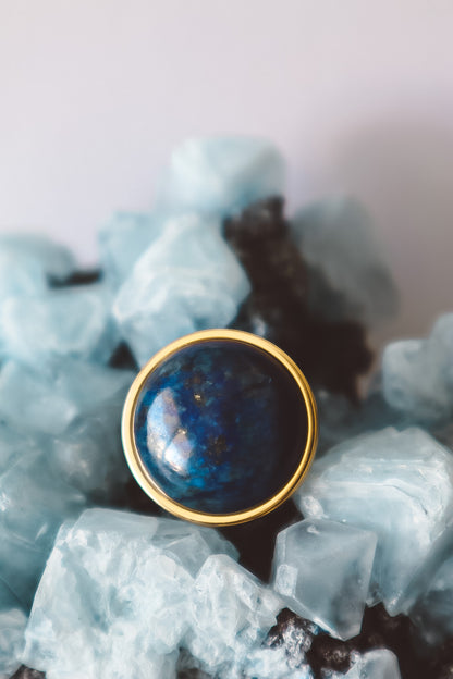 Lapis Lazuli Statement Ring - Gold