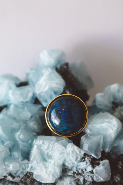 Lapis Lazuli Statement Ring - Gold