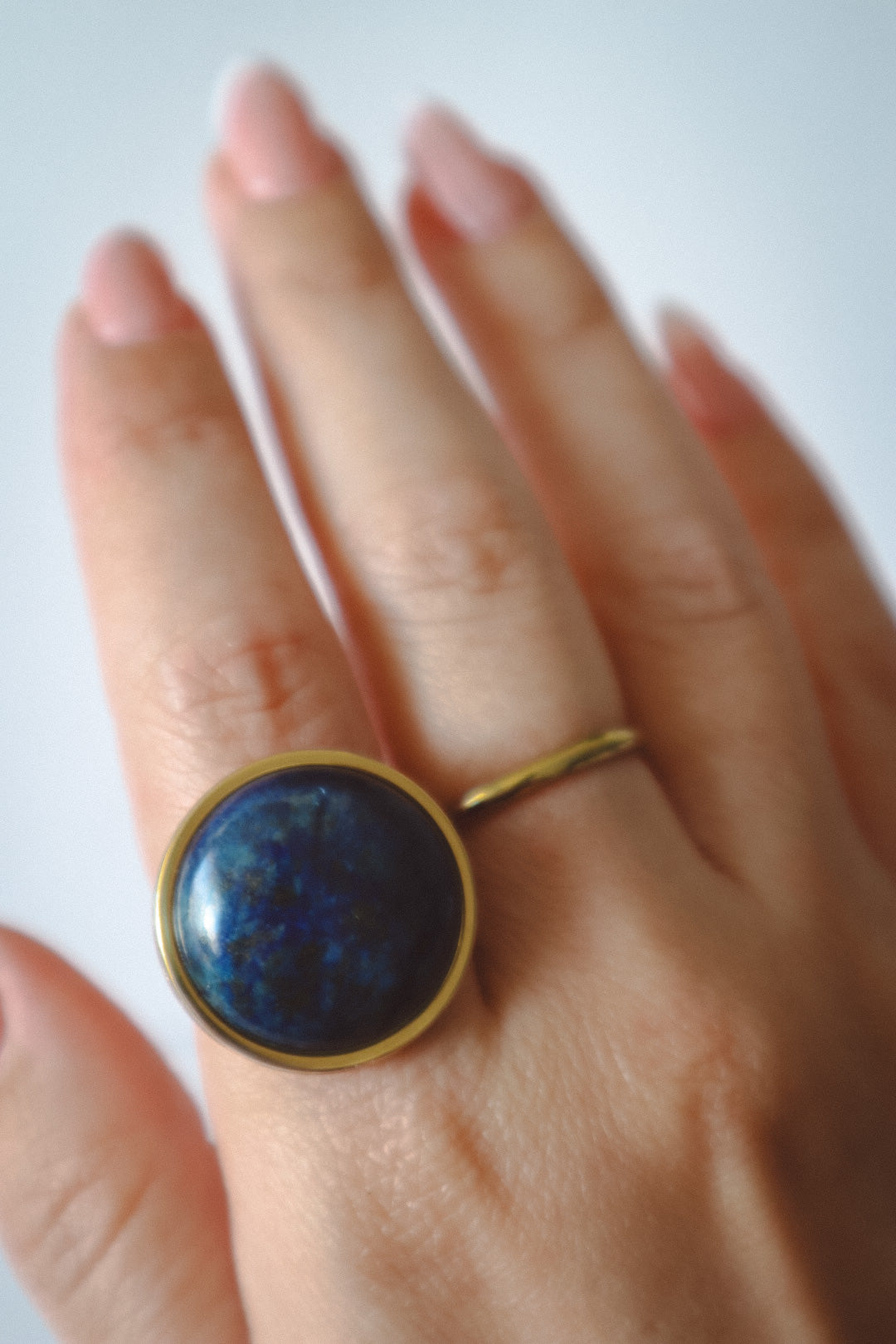Lapis Lazuli Statement Ring - Gold