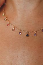 Load image into Gallery viewer, NIA Rainbow Drop Zircon Charm Necklace Gold 925 Silver
