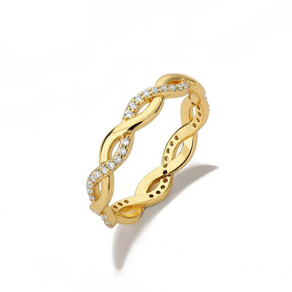 FREYA Zircon Twist Ring - Gold