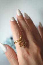 Load image into Gallery viewer, SLITHER Snake Ring Adjustable Gold
