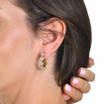 Load image into Gallery viewer, FAYE Zircon Hoop Earrings - Gold
