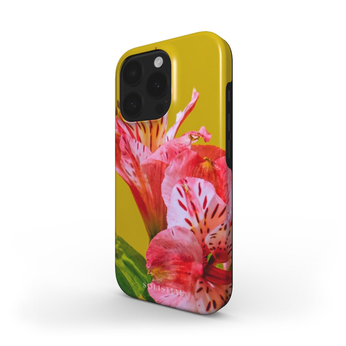 Inca Lily Tough Phone Case Pink Green Lily Flower Design