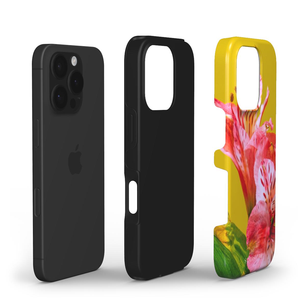 Inca Lily Tough Phone Case Pink Green Lily Flower Design Handmade  by Solistial