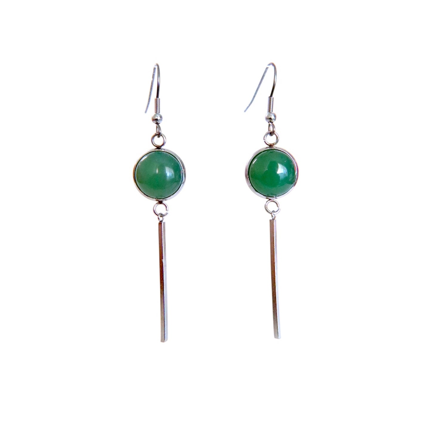 KALA Green Aventurine Earrings Silver