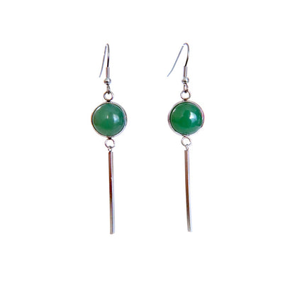 KALA Green Aventurine Earrings Silver