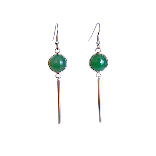KALA Green Aventurine Earrings Silver