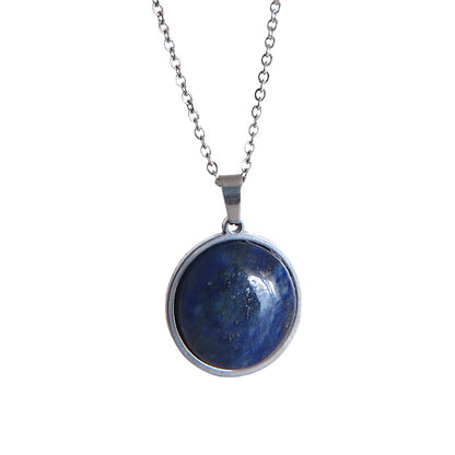 SAYA Lapis Lazuli Pendant Necklace Silver