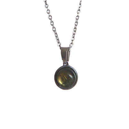 DAYA Green Labradorite Pendant Necklace Silver