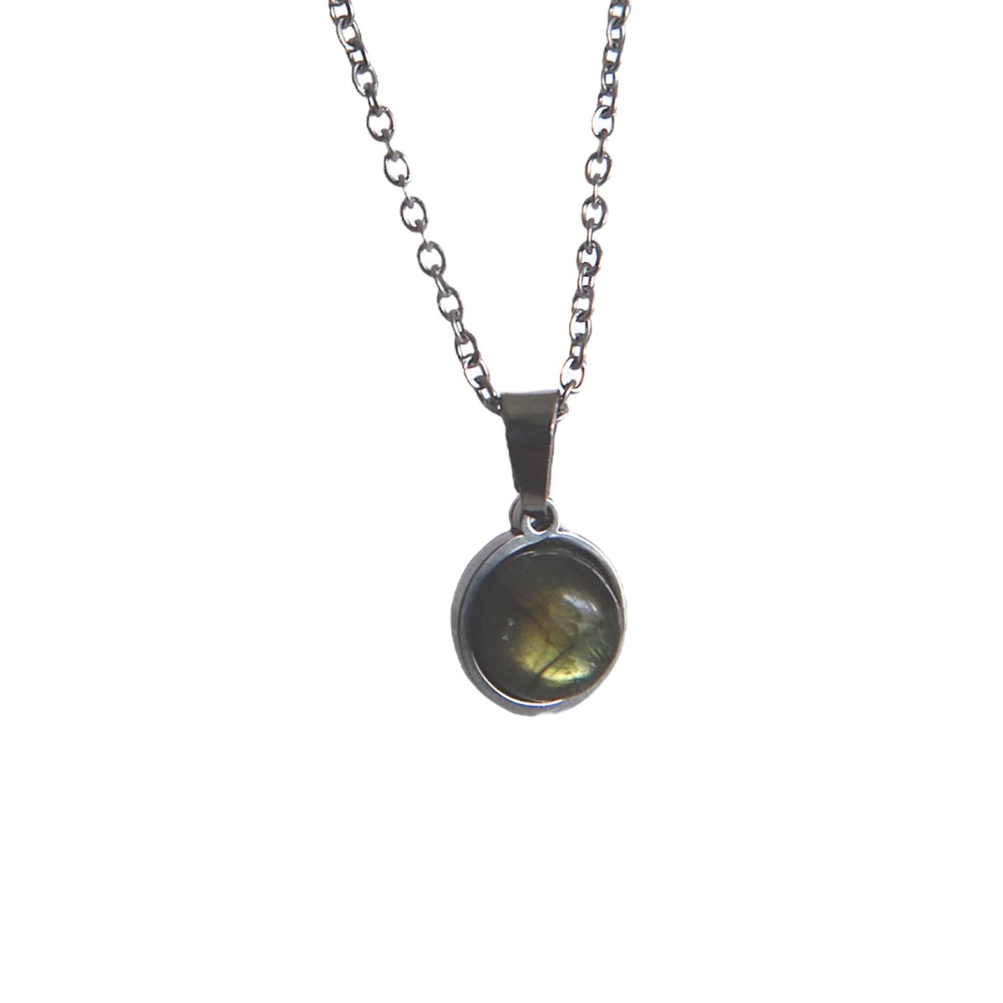 DAYA Green Labradorite Pendant Necklace Silver