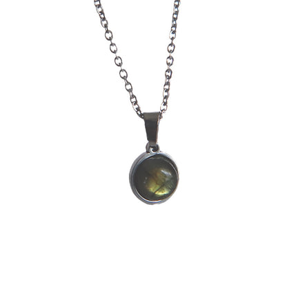DAYA Green Labradorite Pendant Necklace Silver