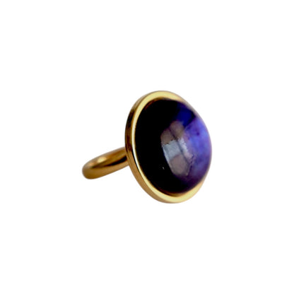 AYA Purple Labradorite Statement Ring Gold