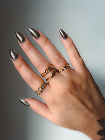 ALICE Solid Chain Ring - Gold - s o l i s t i a l