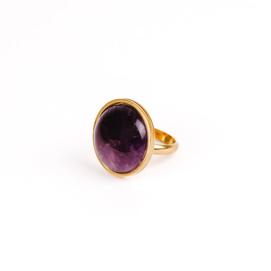 purple amethyst ring gemstone jewelry malta gold stainless steel