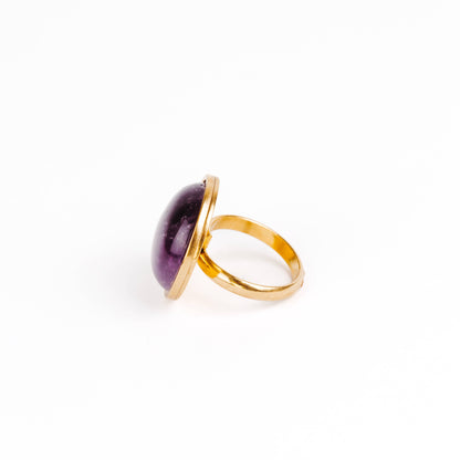 purple amethyst ring gemstone jewelry malta gold stainless steel