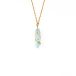 Load image into Gallery viewer, Aqua Aura Quartz Wire Wrapped Necklace - Gold
