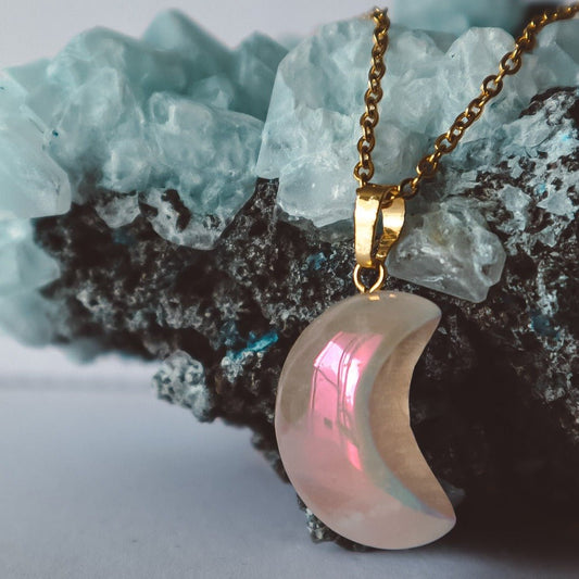 Aura Rose Quartz Choker Necklace Gold - s o l i s t i a l