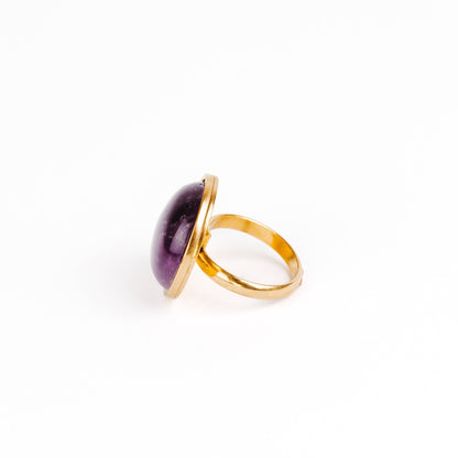 AYA Amethyst Statement Ring Gold - s o l i s t i a l