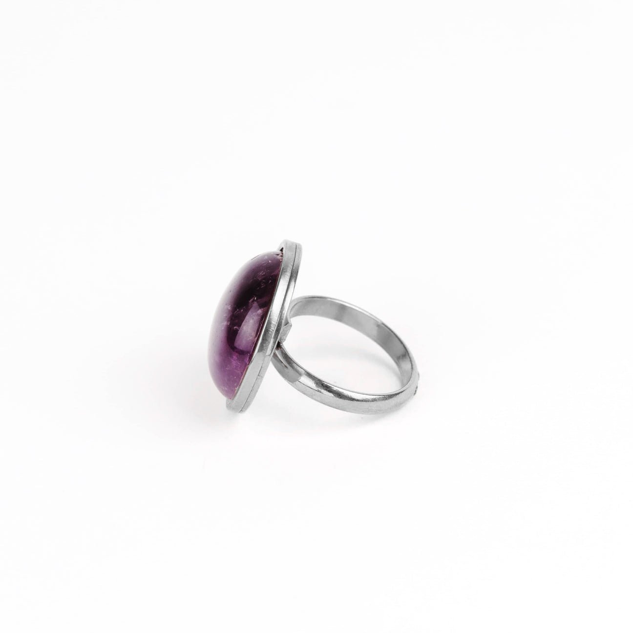 AYA Amethyst Statement Ring Silver - s o l i s t i a l