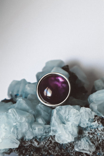 AYA Amethyst Statement Ring Silver - s o l i s t i a l