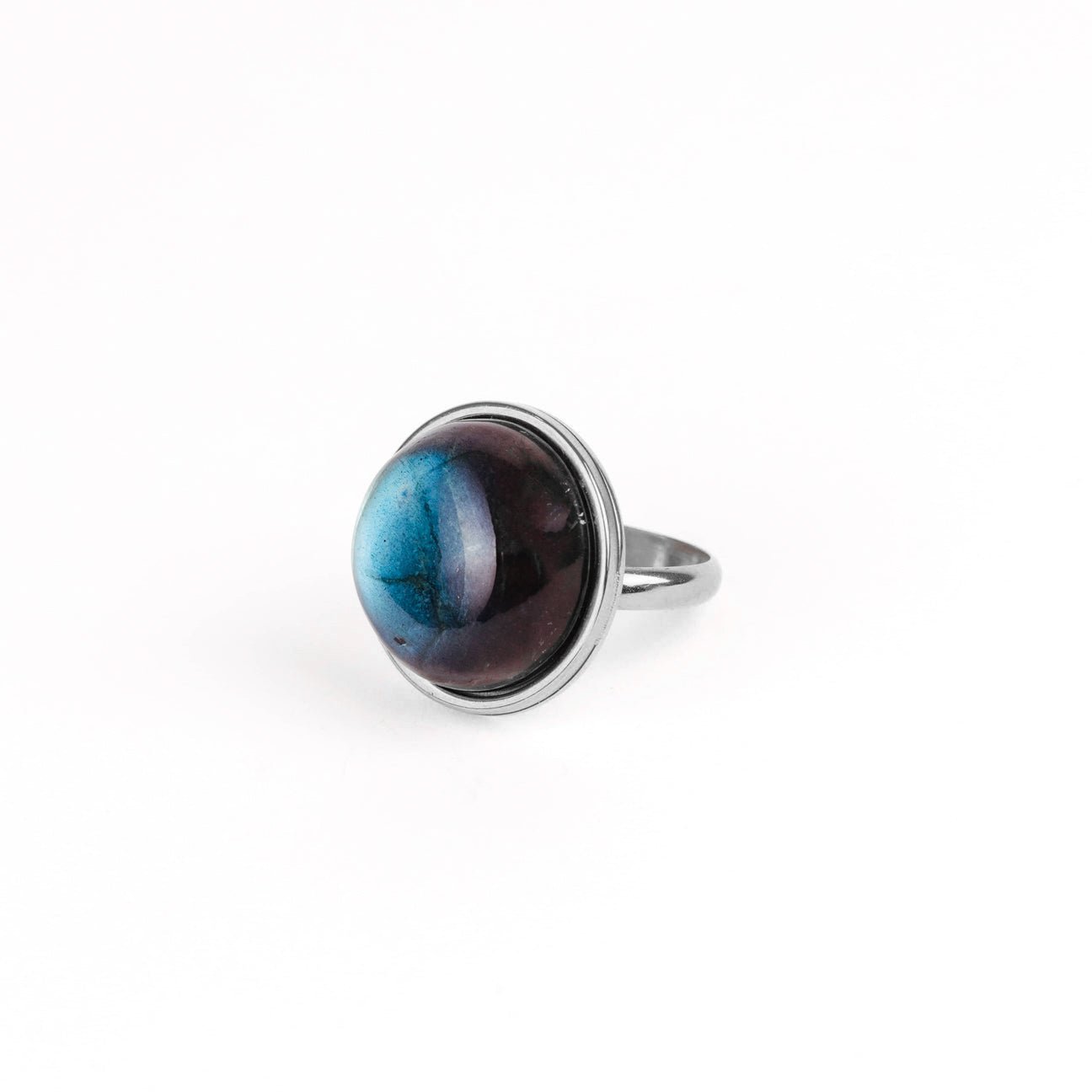 AYA Blue Labradorite Statement Ring Silver - s o l i s t i a l