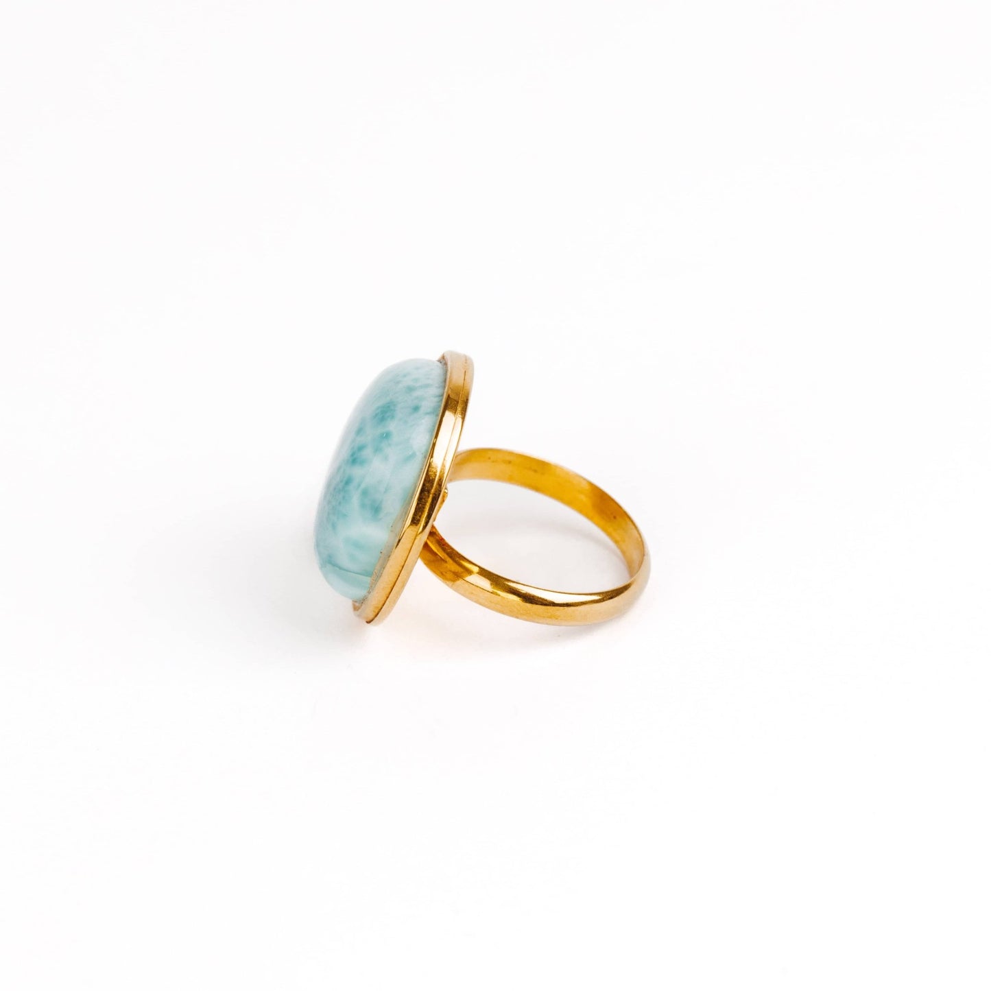 AYA Blue Larimar Statement Ring Gold - s o l i s t i a l