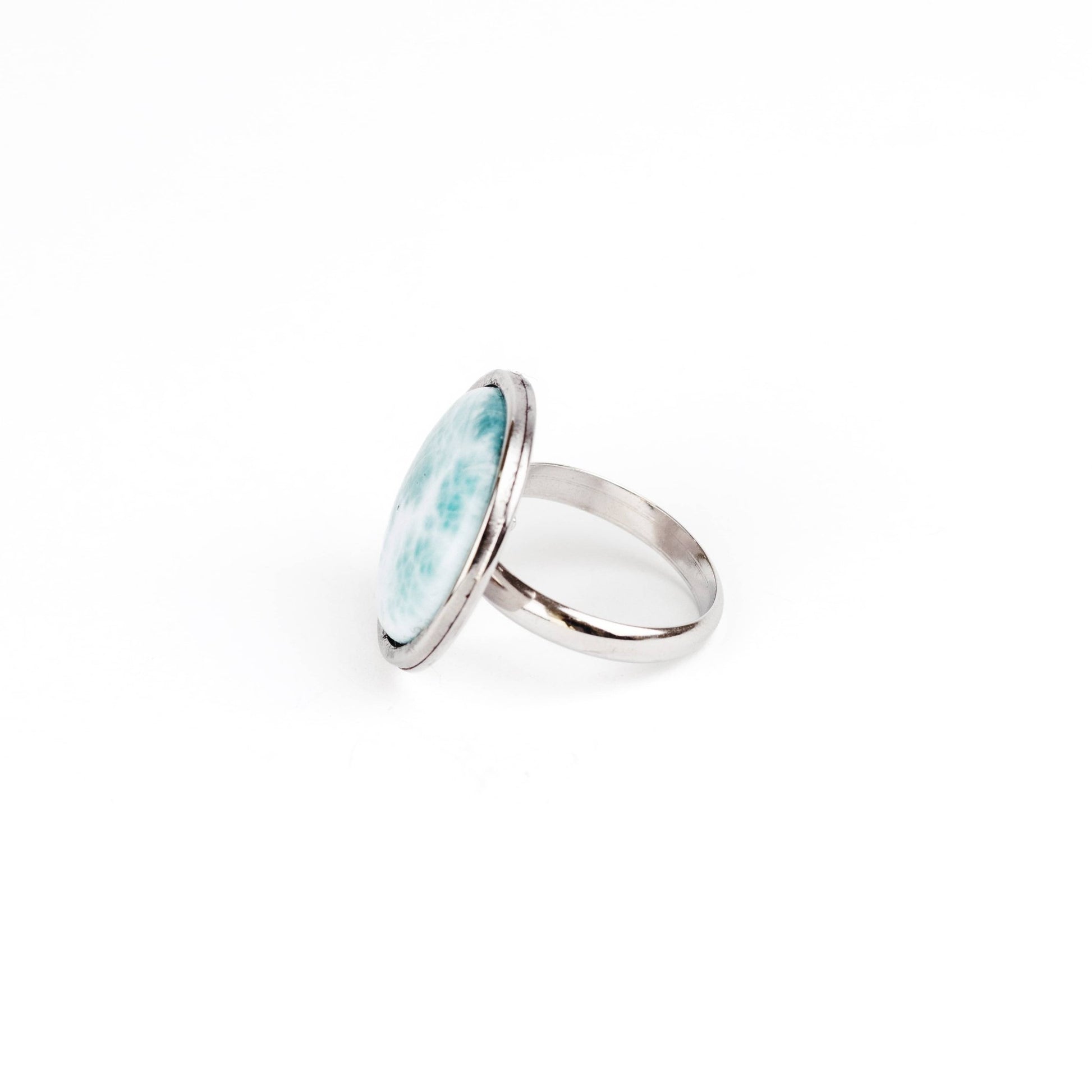 AYA Blue Larimar Statement Ring Silver - s o l i s t i a l