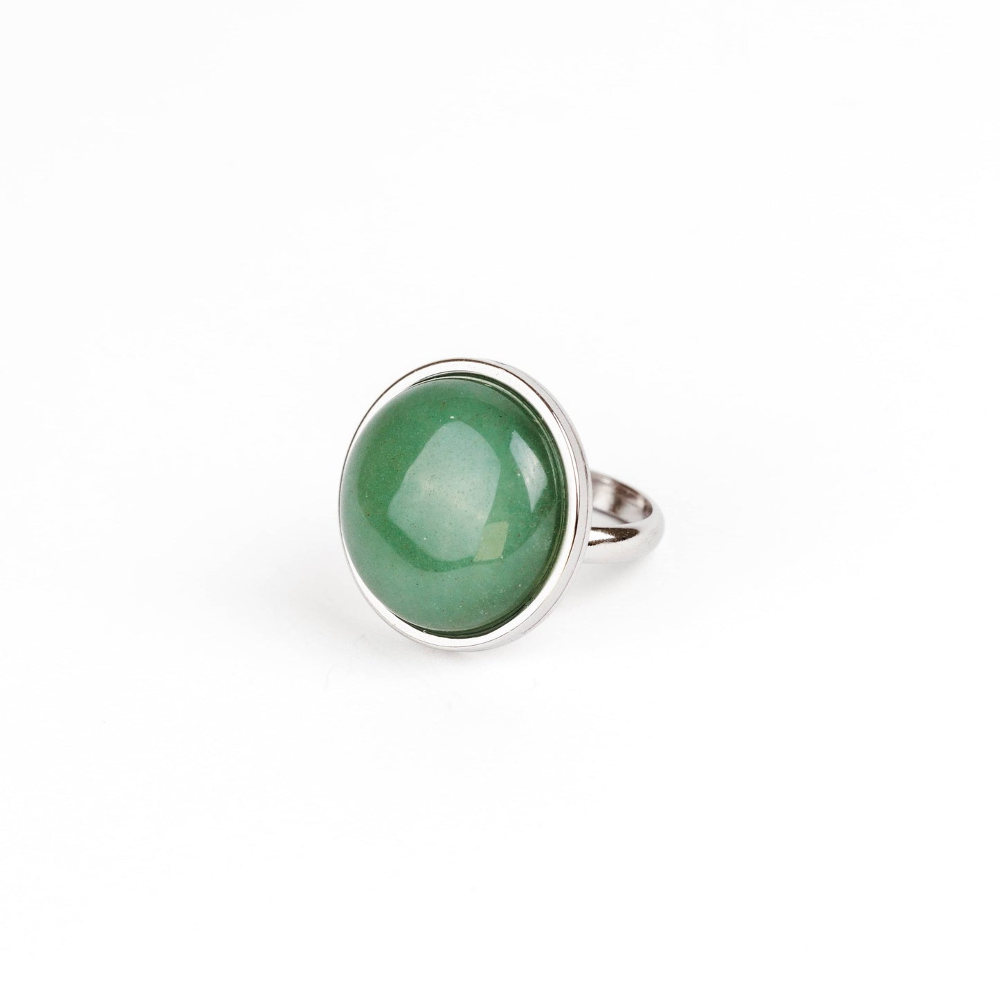 AYA Green Aventurine Statement Ring Silver - s o l i s t i a l