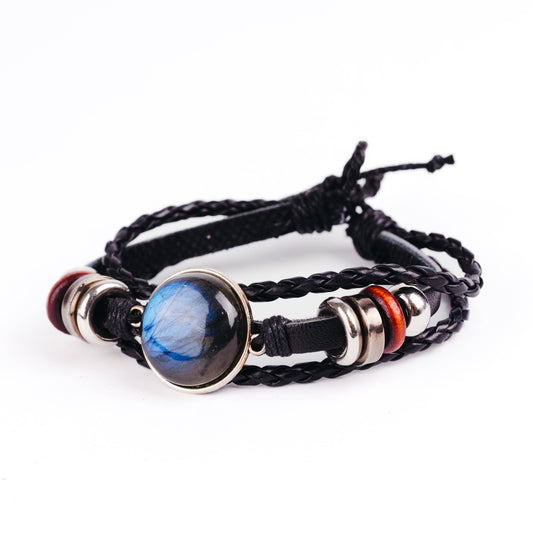 Blue Labradorite Beaded Stack Bracelet