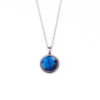 SAYA Blue Labradorite Pendant Necklace - Silver