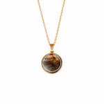 Load image into Gallery viewer, SAYA Gold Brown Labradorite Necklace Gold handmade jewelry
