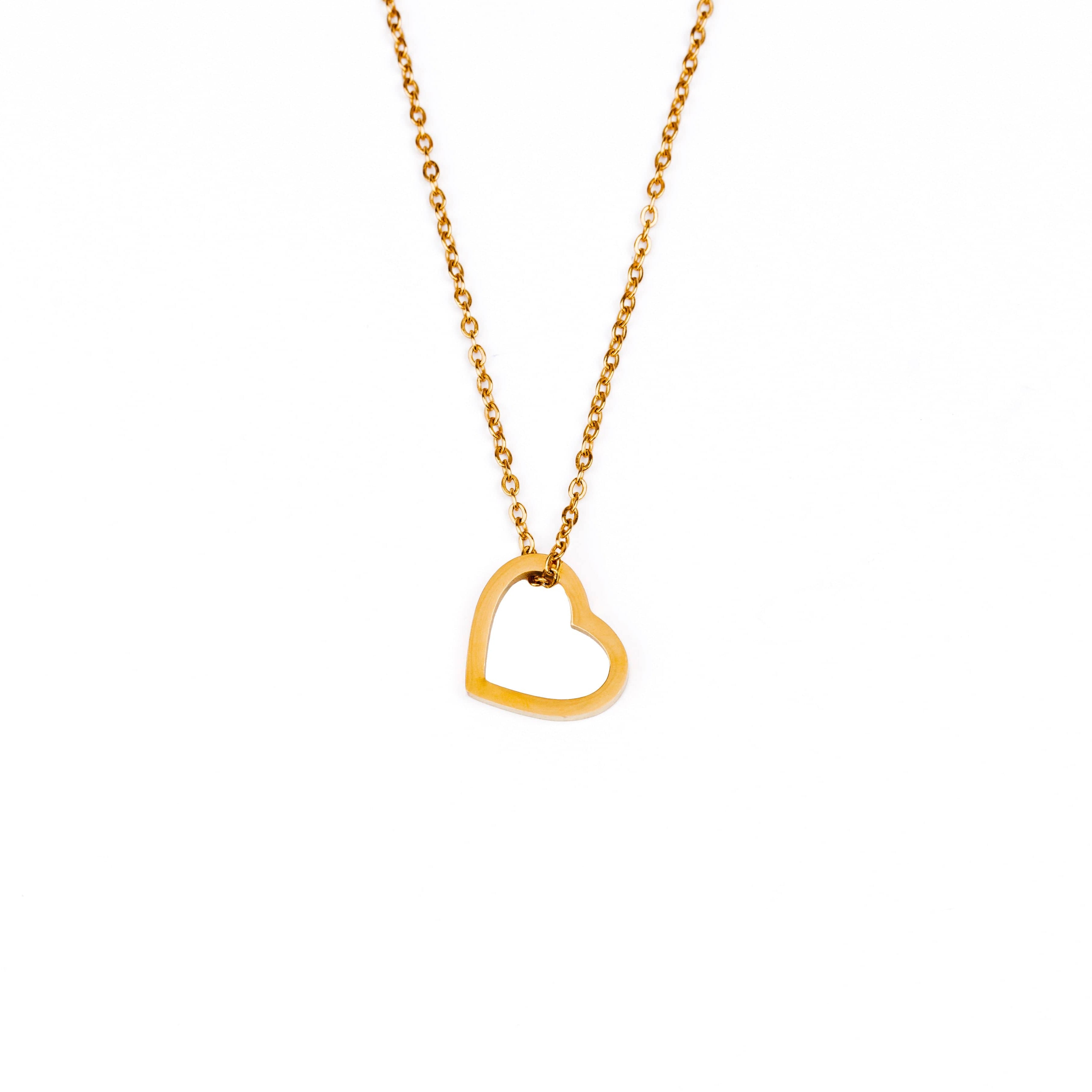 REIA Heart Charm Necklace - Gold